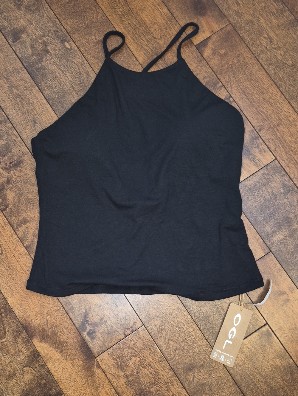 OGL Black High-Neck Tank With Built In BRA